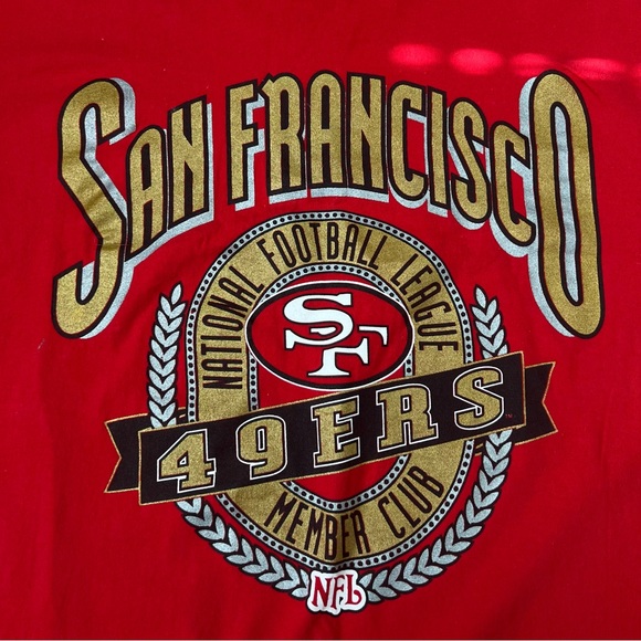 Vintage 90s Nutmeg Mills San Francisco 49ers Mens' Crewneck T-shirt Size XXL - Picture 2 of 9